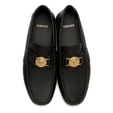 versace black for men|Versace collection men's loafers shoes.